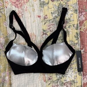 Black and Silver Women's Bra